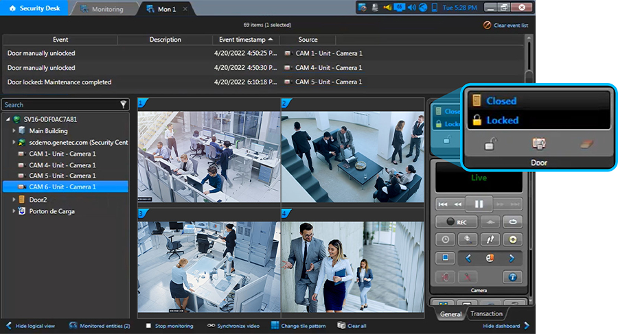 Integrated with Genetec Access Control